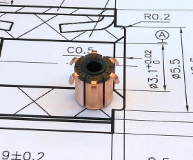 Micro commutators for drive motors shell-type with air mica undercut - RD EUROPE GROUP